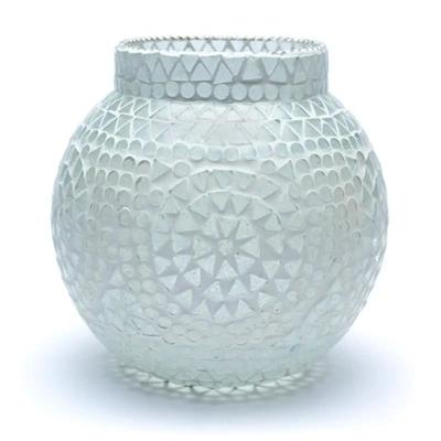 Sfeerlicht Mosaïek Waxinelichthouder Wit - 18 cm