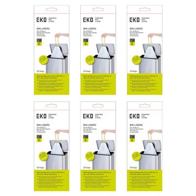 Afvalzak eko mdpe type e trekb 55x70cm 25-35l wit | 6 stuks