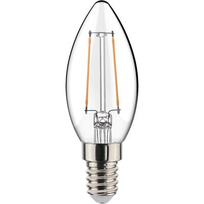 LED Filament Lamp 2W - E14 Fitting - Warm Wit 2700K - Transparant Glas