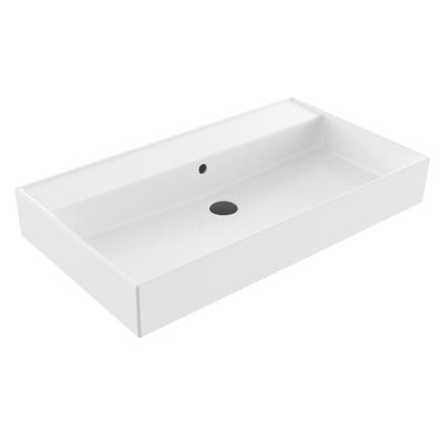 Wastafel Sanilux Edge Keramiek 80 0 Kraangaten Glans Wit Wastafel Sanilux Edge Keramiek 80 0 Kraangaten Glans Wit