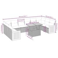 11-delige Tuinset met kussens poly rattan beige - thumbnail