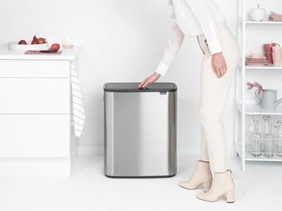 Brabantia bo touch bin 2x30 liter matt steel fingerprint proof