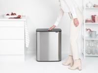 Brabantia bo touch bin 2x30 liter matt steel fingerprint proof - thumbnail