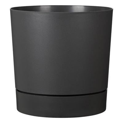 Ronde bloempot met waterreservoir - GARDEN ID - Plano - Ø 29 - 14 L - H 29 cm - Metaalgrijs