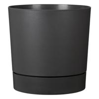 Ronde bloempot met waterreservoir - GARDEN ID - Plano - Ø 29 - 14 L - H 29 cm - Metaalgrijs - thumbnail