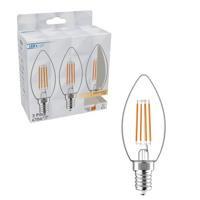 LED Lampen Kaars E14 - helder glas - Warm wit licht - 470 lm - 3PACK - thumbnail