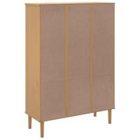Boekenkast SENJA rattan-look 90x35x130 cm grenenhout bruin - thumbnail