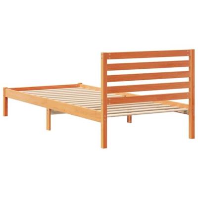 Bedframe met hoofdeinde Wasbruin 90 x 220 cm Massief grenenhout Bedframe met hoofdeinde Wasbruin 90 x 220 cm Massief grenenhout