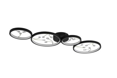 Trio Zwarte led plafonnièreGroovy 4-lichts - 642110432