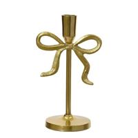 Decoris kandelaar aluminium strik 12x8.5x21cm goud - thumbnail