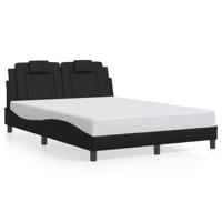 Bedframe "Viana" zonder matras kunstleer zwart 140x190 cm - thumbnail
