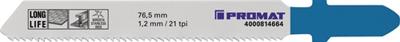 Promat/Tecwerk Decoupeerzaagblad | totale lengte 76,5 mm | tandverdeling 1,2 mm | BIM | 5 stuks / kaart - 4000814664