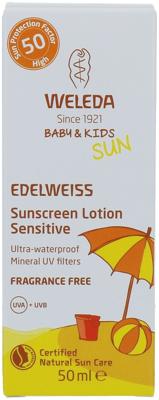 Weleda Edelweiss zonnecreme gevoelige huid SPF50 50 Milliliter