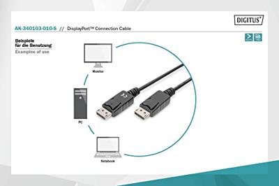 Digitus AK-340103-010-S DisplayPort-kabel DisplayPort Aansluitkabel DisplayPort-stekker, DisplayPort-stekker 1.00 m Zwart - thumbnail