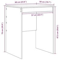 Bureau Zwart eiken 60 x 50 x 76 cm Bewerkt hout - thumbnail