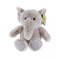 Soft Touch knuffelolifant zittend grijs 21 cm - thumbnail
