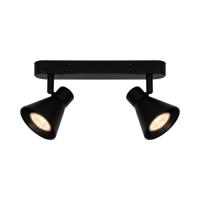 Plafondspot zwart metaal &apos;Eik&apos; Nordlux dubbel spot gu10 fitting 29 cm - thumbnail