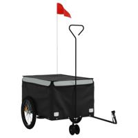 VidaXL Fietstrailer 45 kg ijzer zwart en grijs - thumbnail