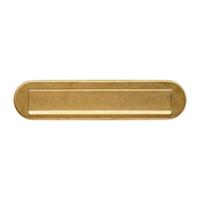 Intersteel Brievenbus ovaal met klep/regenrand PVD messing getrommeld - thumbnail