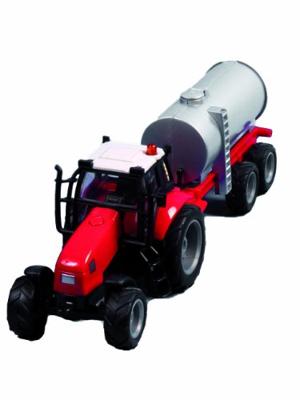 Kids Globe tractor met aanhanger licht & geluid 1:32