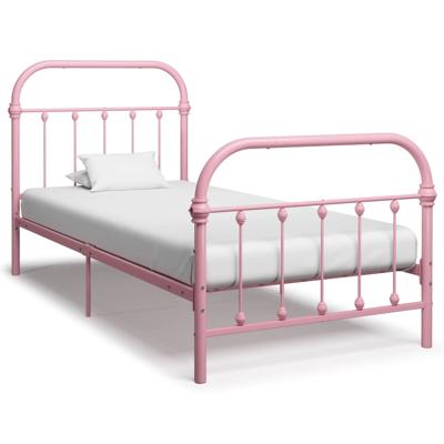 VidaXL Bedframe metaal roze 100x200 cm VidaXL Bedframe metaal roze 100x200 cm