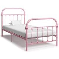 VidaXL Bedframe metaal roze 100x200 cm - thumbnail