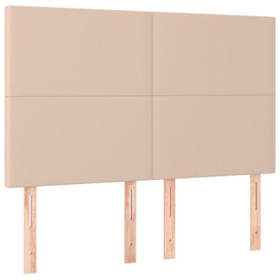 Bedframe met hoofdbord kunstleer cappucinnokleurig 140x190 cm