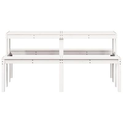 Picknicktafel 160x134x75 cm massief grenenhout wit