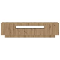 Tv-meubel met LED 160x35x40 cm bewerkt hout artisanaal eiken - thumbnail