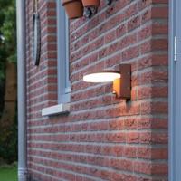 QAZQA Buiten wandlamp roestbruin incl. LED IP54 bewegingssensor - - thumbnail