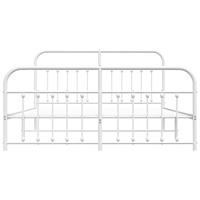 Bedframe met hoofd- en voeteneinde metaal wit 180x200 cm - thumbnail