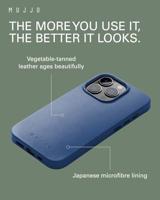 Mujjo Leather Case with MagSafe iPhone 14 Pro Max blauw - thumbnail