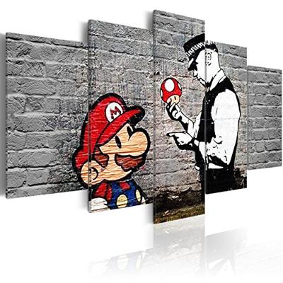 Schilderij - Super Mario Mushroom Cop (Banksy)