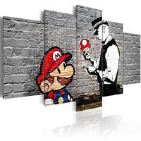 Schilderij - Super Mario Mushroom Cop (Banksy) - thumbnail