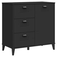 Dressoir VIKEN 80x40x80 cm bewerkt hout zwart - thumbnail
