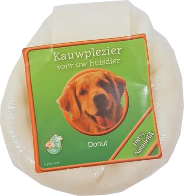Donut wit 9 cm met label Kauwplezier Gebr. de Boon - Gebr de boon