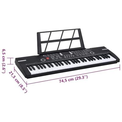 VidaXL 61 toetsen piano elektrisch keyboard met muziekstandaard