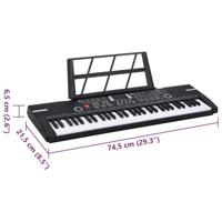 VidaXL 61 toetsen piano elektrisch keyboard met muziekstandaard - thumbnail