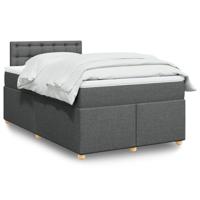 Boxspring met matras stof donkergrijs 120x190 cm - thumbnail