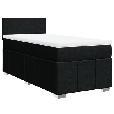 Boxspring met matras stof zwart 100x200 cm - thumbnail