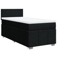 Boxspring met matras stof zwart 160x200 cm - thumbnail