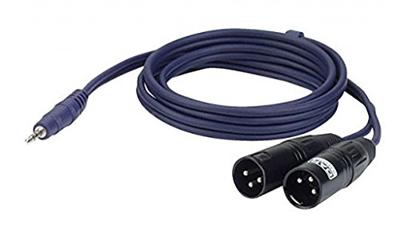 DAP FL46 aux kabel - stereo mini Jack > 2 XLR male 3pins 1,5 meter