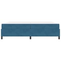 Bedframe met matras Donkerblauw en wit 200 x 200 cm Fluweel - thumbnail