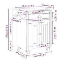 Keukentrolley BODO 72x45x80 cm wit - thumbnail