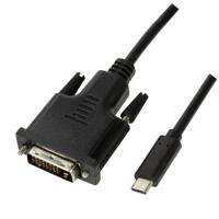 LogiLink UA0331 USB-C-displaykabel USB-C / DVI Adapterkabel USB-C stekker, DVI-D 24+1-polige stekker 1.80 m Zwart - thumbnail