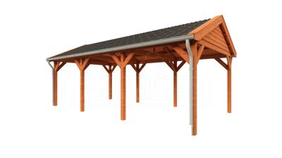 Trendhout Overkapping Zadeldak Betula 750x415 cm- Zadeldak- Onbehandeld lariks Douglas hout- Trendhout Trendhout Overkapping Zadeldak Betula 750x415 cm- Zadeldak- Onbehandeld lariks Douglas hout- Trendhout