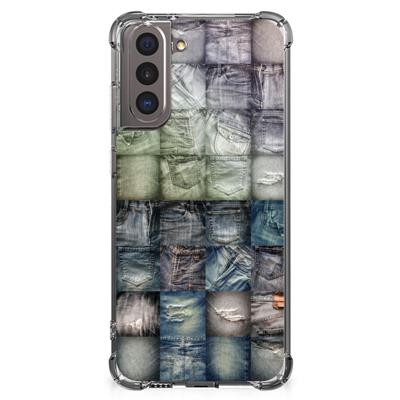 Anti Shock Bumper Case Samsung Galaxy S21 Spijkerbroeken Anti Shock Bumper Case Samsung Galaxy S21 Spijkerbroeken