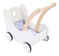 Houten Poppenloopwagen Grijs/Wit - thumbnail