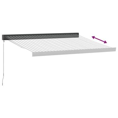 Luifel uittrekbaar 3,5x2,5 m stof en aluminium antraciet en wit