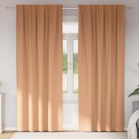 VidaXL Zwart-out gordijnen met ringen 2 pcs licht bruin 260 x 140 cm - thumbnail